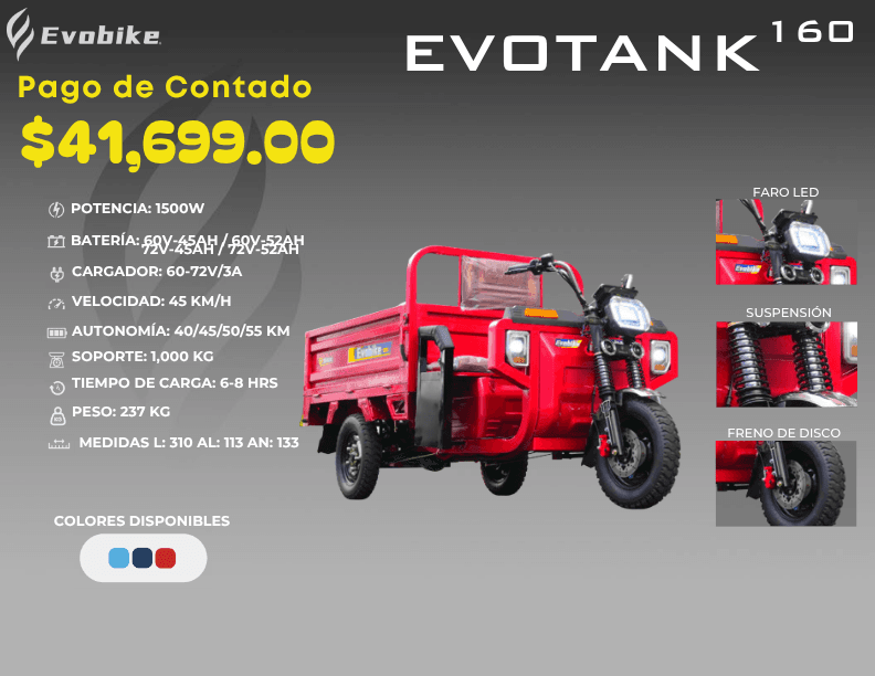 EVOTANK 160 — ficha del catálogo EVOBIKE